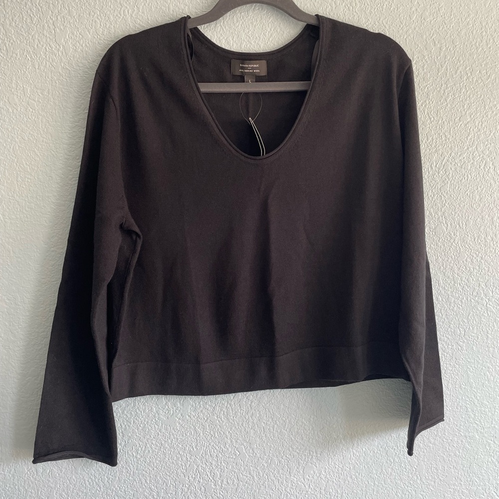 Banana Republic Cropped lightweight merino wool sweater